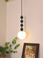 Vertical Walnut Balls Pendant Lamp - Image 13