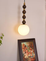 Vertical Walnut Balls Pendant Lamp - Image 5
