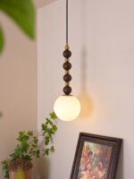 Vertical Walnut Balls Pendant Lamp - Image 16
