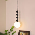 Vertical Walnut Balls Pendant Lamp - Image 7