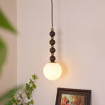 Vertical Walnut Balls Pendant Lamp - Image 6