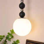 Vertical Walnut Balls Pendant Lamp - Image 8