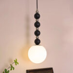 Vertical Walnut Balls Pendant Lamp - Image 3