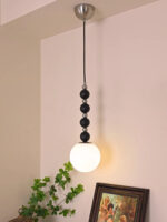 Vertical Walnut Balls Pendant Lamp - Image 10