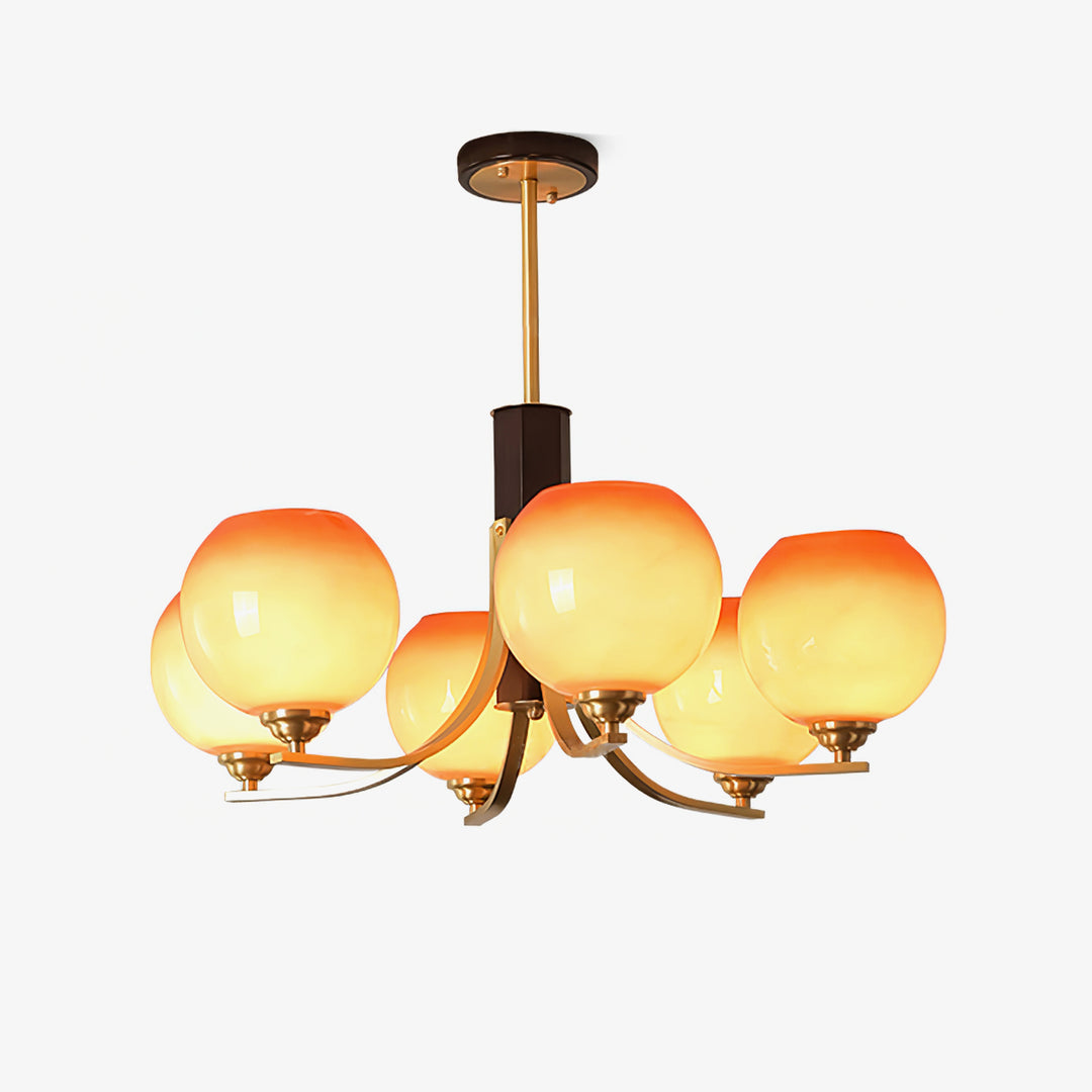 Vintage Caramel Globe Chandelier - Image 1