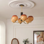 Vintage Caramel Globe Chandelier - Image 15