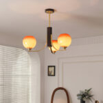 Vintage Caramel Globe Chandelier - Image 8