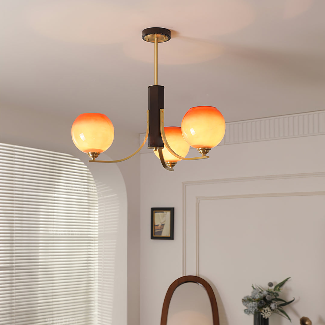 Vintage Caramel Globe Chandelier - Image 8