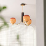 Vintage Caramel Globe Chandelier - Image 9