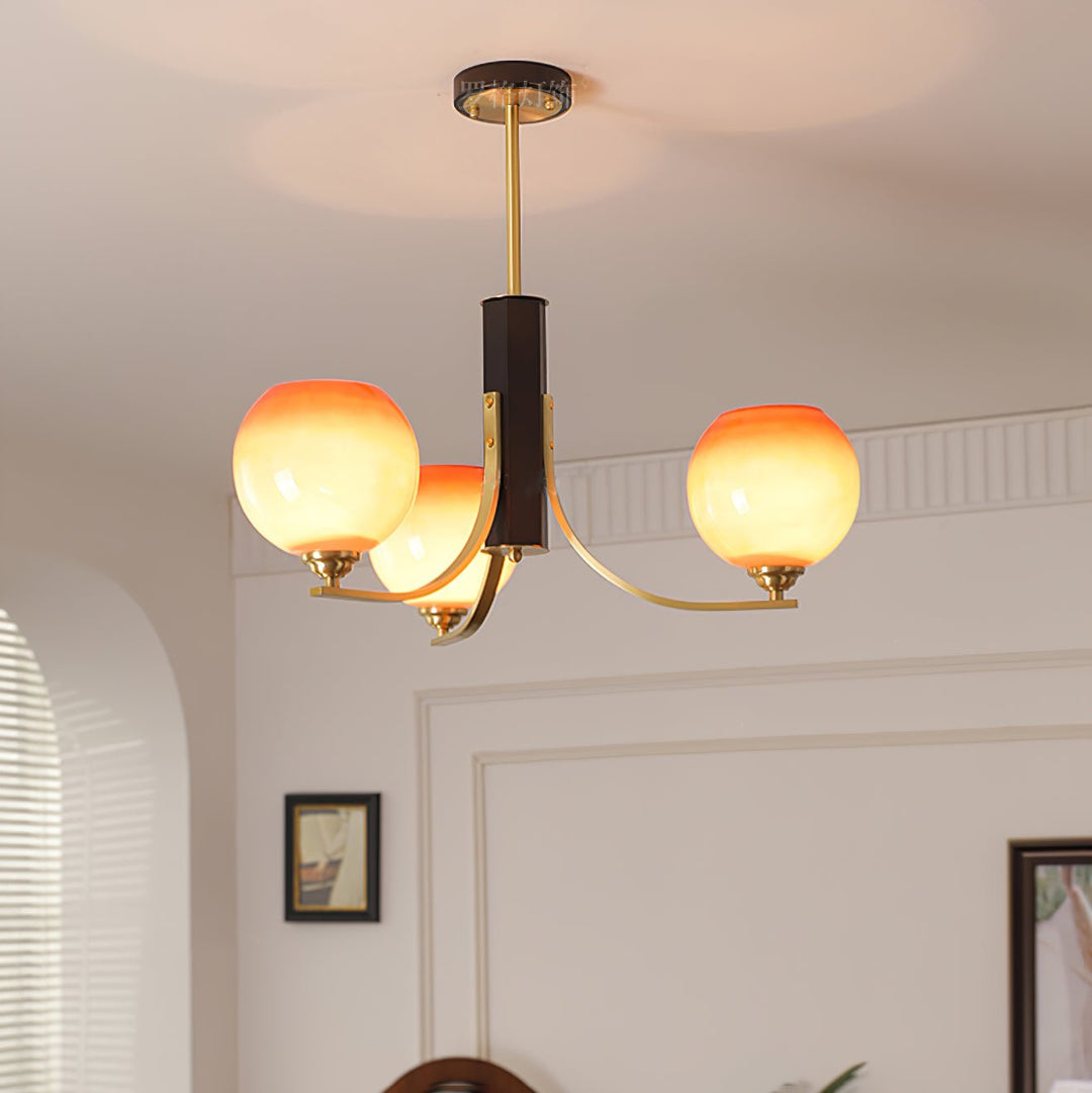 Vintage Caramel Globe Chandelier - Image 7