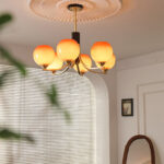Vintage Caramel Globe Chandelier - Image 11