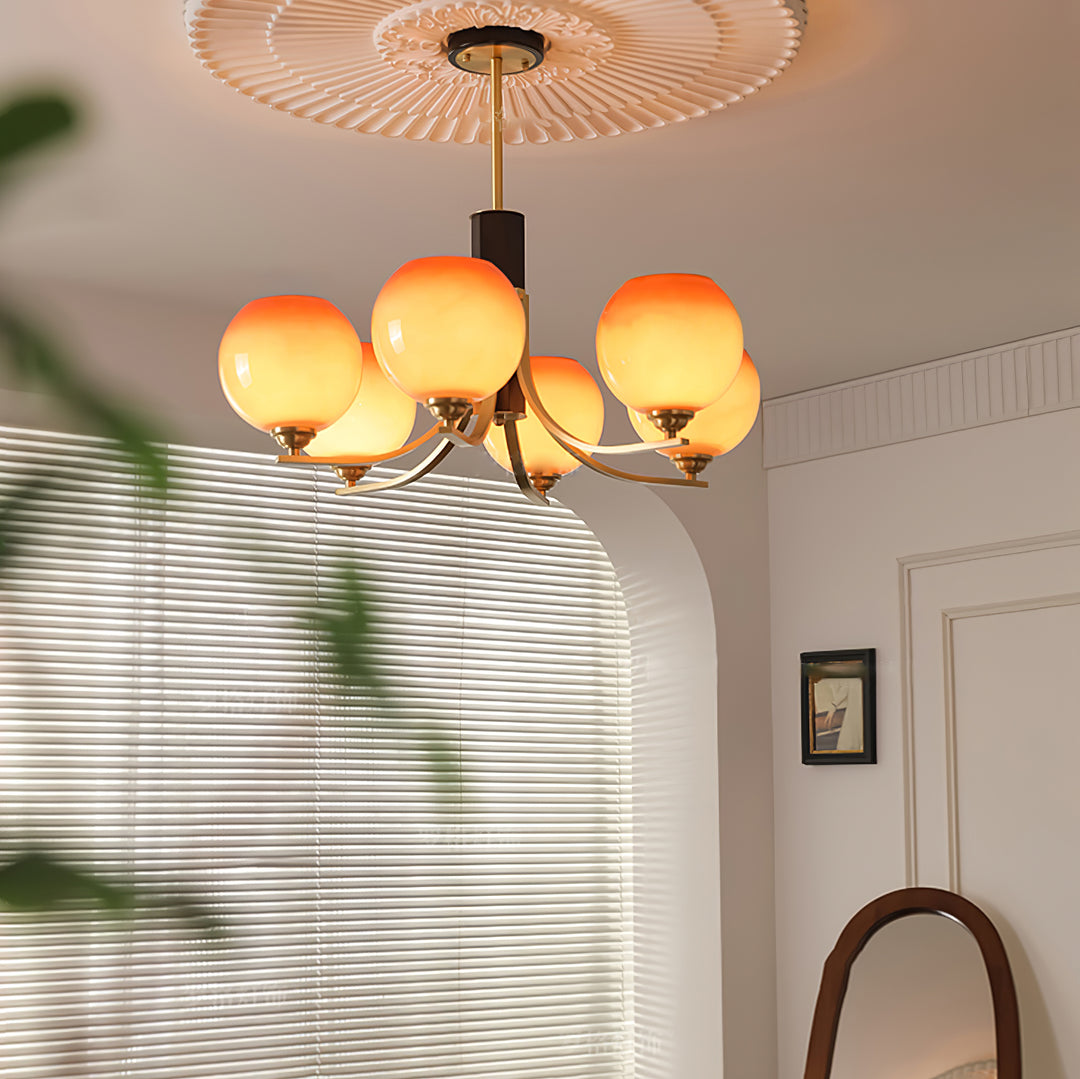 Vintage Caramel Globe Chandelier - Image 11