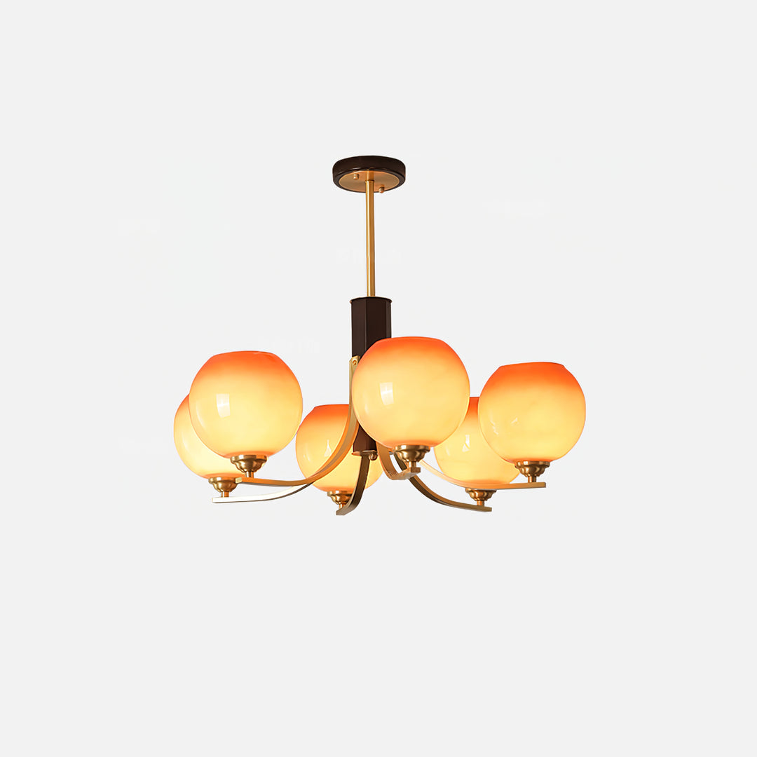 Vintage Caramel Globe Chandelier - Image 12