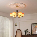 Vintage Caramel Globe Chandelier - Image 13