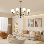 Vintage Curved Sphere Chandelier - Image 3