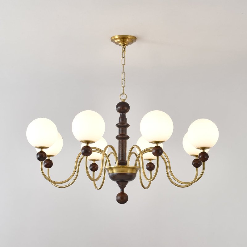 Vintage Curved Sphere Chandelier - Image 9