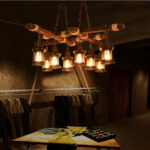 Vintage Wood Glass Chandeliers - Image 17