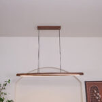 Walnut Arc Linear Pendant Lamp - Image 9