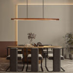 Walnut Arc Linear Pendant Lamp - Image 2