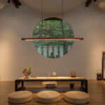 Walnut Arc Linear Pendant Lamp - Image 5