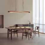 Walnut Arc Linear Pendant Lamp - Image 3