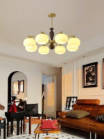 Walnut Beige Orb Chandelier - Image 19