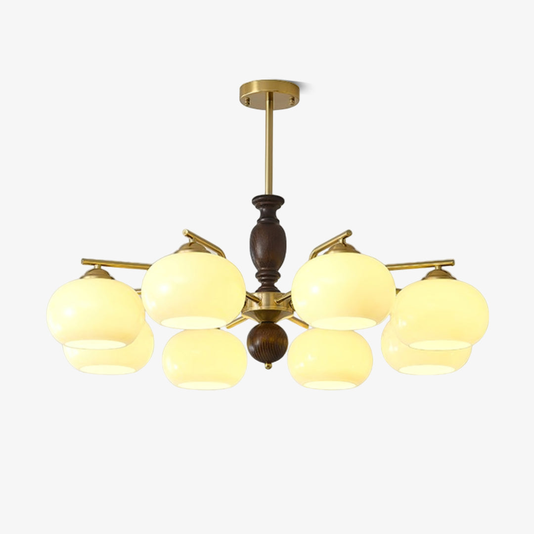 Walnut_Beige_Orb_Chandelier_1_3.jpg Walnut Beige Orb Chandelier - Image 1