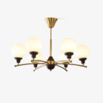 Walnut Glass Ball Chandelier