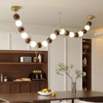 Walnut Bead Necklace Chandelier - Image 3