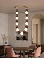Walnut Bead Necklace Chandelier - Image 6