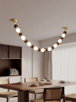 Walnut Bead Necklace Chandelier - Image 11