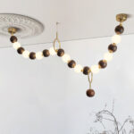 Walnut Bead Necklace Chandelier - Image 16