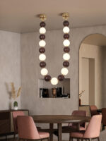 Walnut Bead Necklace Chandelier - Image 17