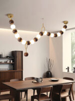 Walnut Bead Necklace Chandelier - Image 5