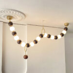 Walnut Bead Necklace Chandelier - Image 2