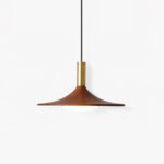 Walnut Wood Dish Pendant Light - Image 11