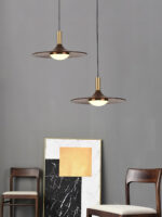 Walnut Wood Dish Pendant Light - Image 12