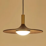 Walnut Wood Dish Pendant Light - Image 13