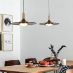 Walnut Wood Dish Pendant Light - Image 2