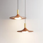 Walnut Wood Dish Pendant Light - Image 16