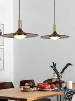 Walnut Wood Dish Pendant Light - Image 18