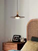 Walnut Wood Dish Pendant Light - Image 20