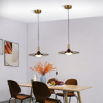 Walnut Wood Dish Pendant Light - Image 7