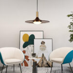 Walnut Wood Dish Pendant Light - Image 8