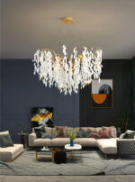 White Jade Branch Brass Chandelier - Image 12