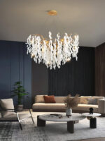 White Jade Branch Brass Chandelier - Image 17