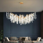 White Jade Branch Brass Chandelier - Image 4
