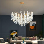 White Jade Branch Brass Chandelier - Image 7