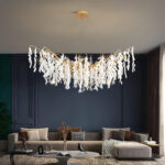 White Jade Branch Brass Chandelier - Image 2
