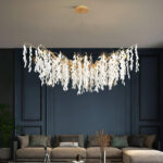 White Jade Branch Brass Chandelier - Image 3